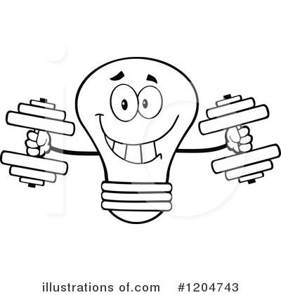 Royalty-Free (RF) Light Bulb Clipart Illustration by Hit Toon - Stock Sample #1204743