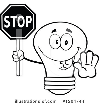 Royalty-Free (RF) Light Bulb Clipart Illustration by Hit Toon - Stock Sample #1204744
