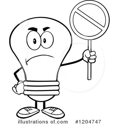 Royalty-Free (RF) Light Bulb Clipart Illustration by Hit Toon - Stock Sample #1204747
