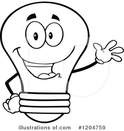 Royalty-Free (RF) Light Bulb Clipart Illustration by Hit Toon - Stock Sample #1204759