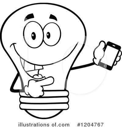 Royalty-Free (RF) Light Bulb Clipart Illustration by Hit Toon - Stock Sample #1204767