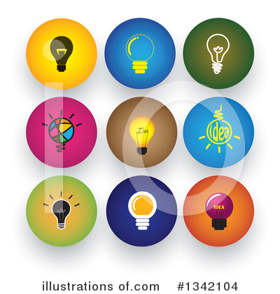 Royalty-Free (RF) Light Bulb Clipart Illustration by ColorMagic - Stock Sample #1342104