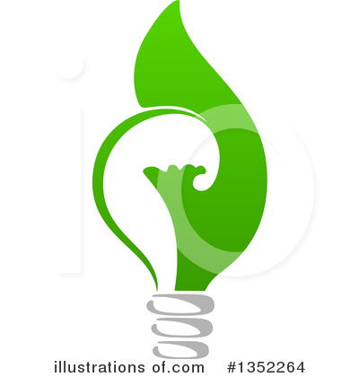 Green Light Bulb Clipart #1352264 by Vector Tradition SM