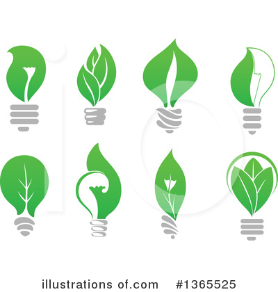 Green Light Bulb Clipart #1365525 by Vector Tradition SM
