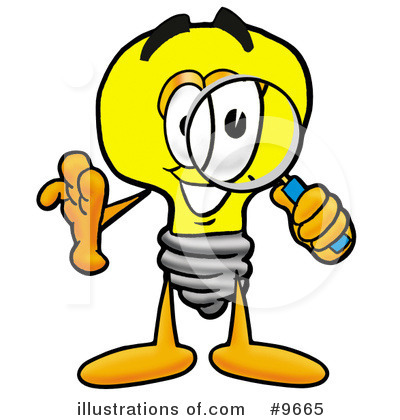 Royalty-Free (RF) Light Bulb Clipart Illustration by Mascot Junction - Stock Sample #9665