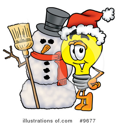 Royalty-Free (RF) Light Bulb Clipart Illustration by Mascot Junction - Stock Sample #9677