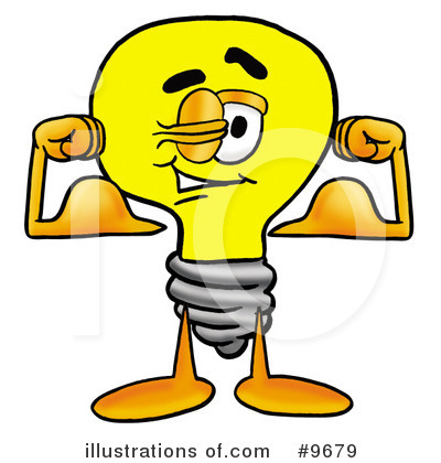 Royalty-Free (RF) Light Bulb Clipart Illustration by Mascot Junction - Stock Sample #9679