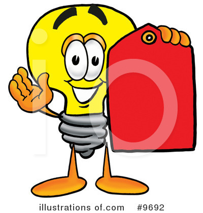 Royalty-Free (RF) Light Bulb Clipart Illustration by Mascot Junction - Stock Sample #9692