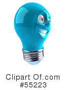 Light Bulb Head Character Clipart #55223 by Julos