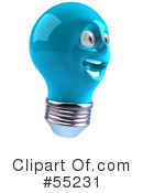 Light Bulb Head Character Clipart #55231 by Julos