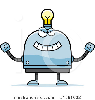 Royalty-Free (RF) Light Bulb Robot Clipart Illustration by Cory Thoman - Stock Sample #1091602