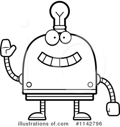 Royalty-Free (RF) Light Bulb Robot Clipart Illustration by Cory Thoman - Stock Sample #1142796