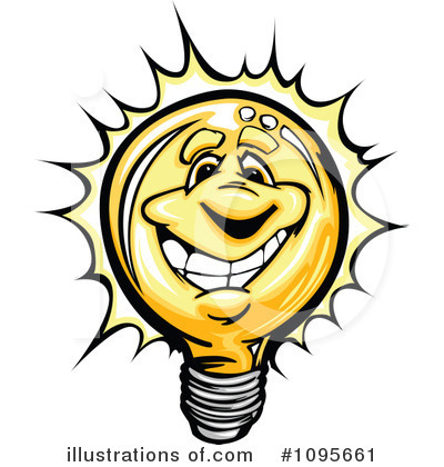 Royalty-Free (RF) Lightbulb Clipart Illustration by Chromaco - Stock Sample #1095661