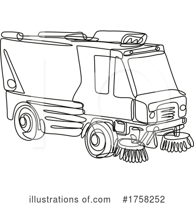 Street Sweeper Clipart #1758252 by patrimonio