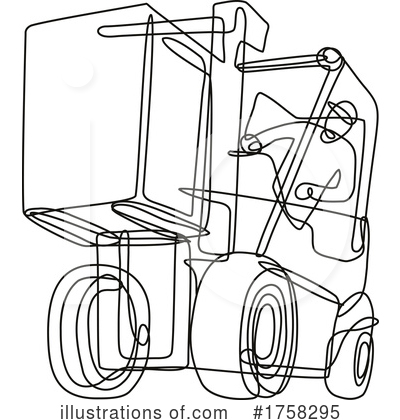 Forklift Clipart #1758295 by patrimonio