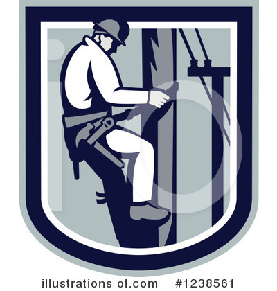 Royalty-Free (RF) Lineman Clipart Illustration by patrimonio - Stock Sample #1238561
