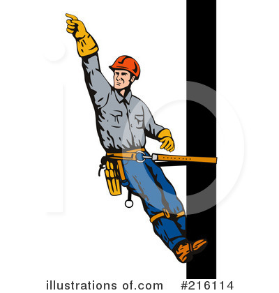 Royalty-Free (RF) Lineman Clipart Illustration by patrimonio - Stock Sample #216114