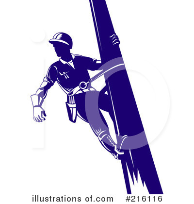 Royalty-Free (RF) Lineman Clipart Illustration by patrimonio - Stock Sample #216116
