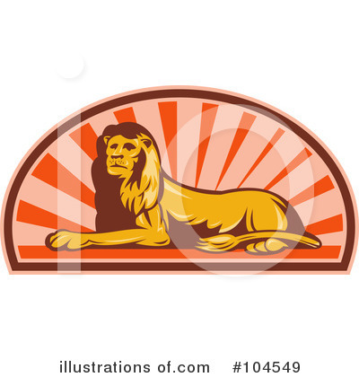 Royalty-Free (RF) Lion Clipart Illustration by patrimonio - Stock Sample #104549