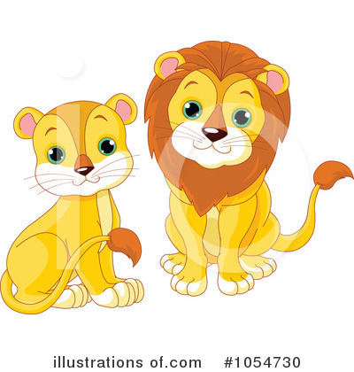 Royalty-Free (RF) Lion Clipart Illustration by Pushkin - Stock Sample #1054730