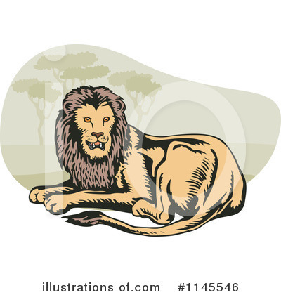 Royalty-Free (RF) Lion Clipart Illustration by patrimonio - Stock Sample #1145546
