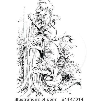 Royalty-Free (RF) Lion Clipart Illustration by Prawny Vintage - Stock Sample #1147014