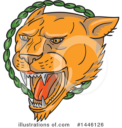 Royalty-Free (RF) Lion Clipart Illustration by patrimonio - Stock Sample #1446126