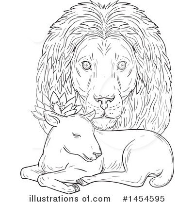 Royalty-Free (RF) Lion Clipart Illustration by patrimonio - Stock Sample #1454595