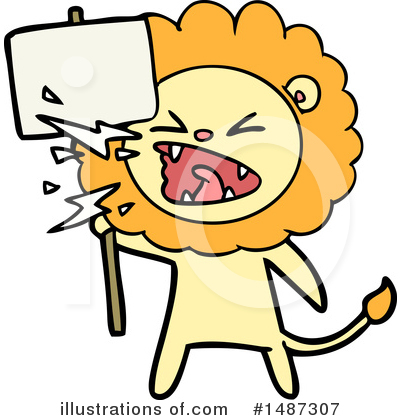 Royalty-Free (RF) Lion Clipart Illustration by lineartestpilot - Stock Sample #1487307
