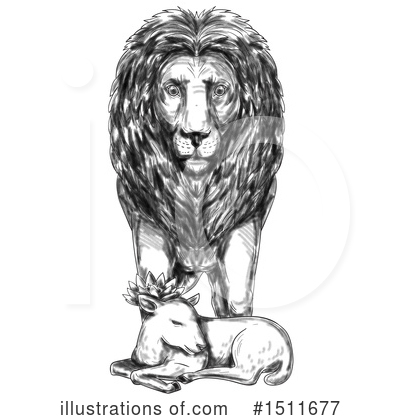 Royalty-Free (RF) Lion Clipart Illustration by patrimonio - Stock Sample #1511677