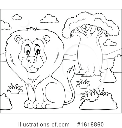 Royalty-Free (RF) Lion Clipart Illustration by visekart - Stock Sample #1616860