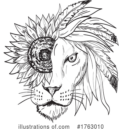 Royalty-Free (RF) Lion Clipart Illustration by patrimonio - Stock Sample #1763010