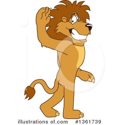 Royalty-Free (RF) Lion School Mascot Clipart Illustration by Mascot Junction - Stock Sample #1361739