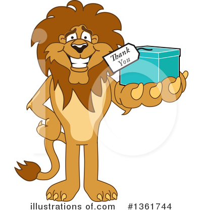 Royalty-Free (RF) Lion School Mascot Clipart Illustration by Mascot Junction - Stock Sample #1361744