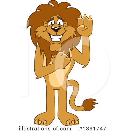 Royalty-Free (RF) Lion School Mascot Clipart Illustration by Mascot Junction - Stock Sample #1361747