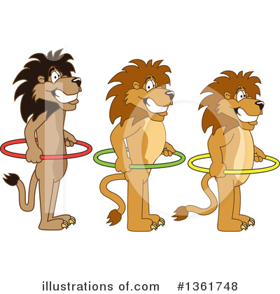 Royalty-Free (RF) Lion School Mascot Clipart Illustration by Mascot Junction - Stock Sample #1361748