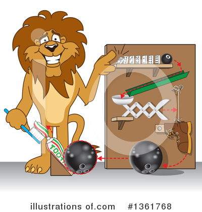 Royalty-Free (RF) Lion School Mascot Clipart Illustration by Mascot Junction - Stock Sample #1361768