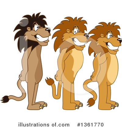Royalty-Free (RF) Lion School Mascot Clipart Illustration by Mascot Junction - Stock Sample #1361770