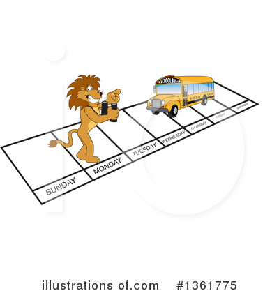 Royalty-Free (RF) Lion School Mascot Clipart Illustration by Mascot Junction - Stock Sample #1361775