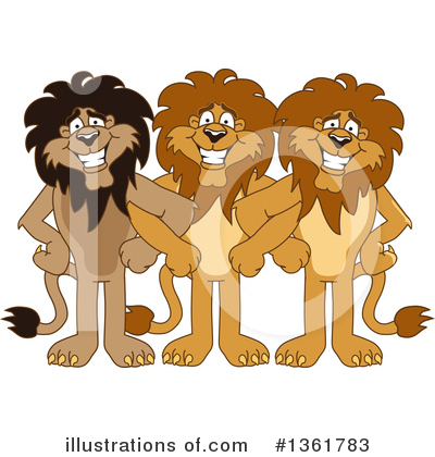 Royalty-Free (RF) Lion School Mascot Clipart Illustration by Mascot Junction - Stock Sample #1361783