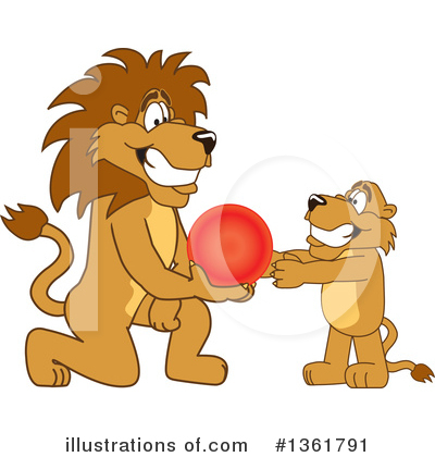 Royalty-Free (RF) Lion School Mascot Clipart Illustration by Mascot Junction - Stock Sample #1361791