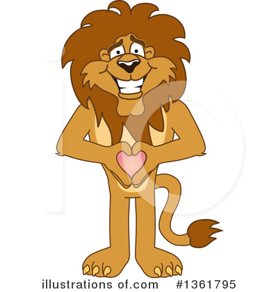 Royalty-Free (RF) Lion School Mascot Clipart Illustration by Mascot Junction - Stock Sample #1361795