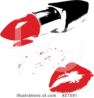 Royalty-Free (RF) Lipstick Kiss Clipart Illustration by KJ Pargeter - Stock Sample #27591