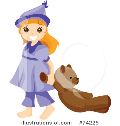 Royalty-Free (RF) Little Girl Clipart Illustration by BNP Design Studio - Stock Sample #74225