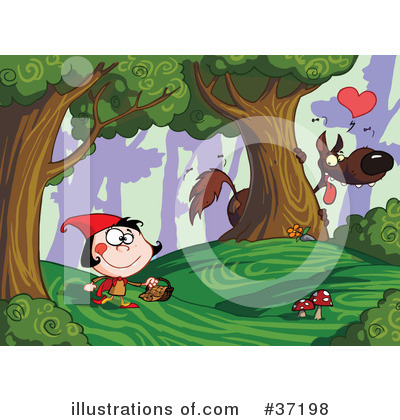 Royalty-Free (RF) Little Red Riding Hood Clipart Illustration by Hit Toon - Stock Sample #37198