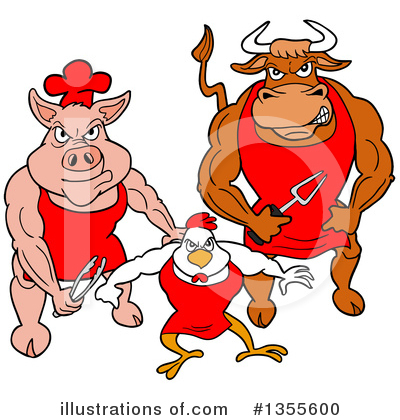 Bull Clipart #1355600 by LaffToon
