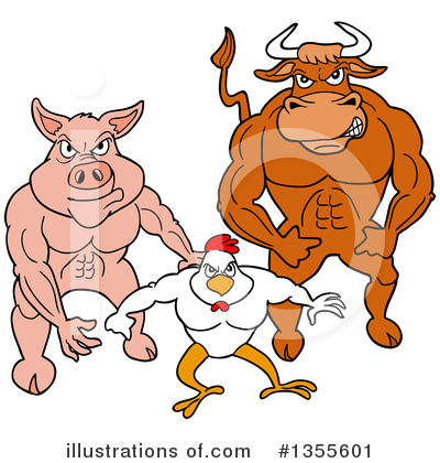 Bull Clipart #1355601 by LaffToon