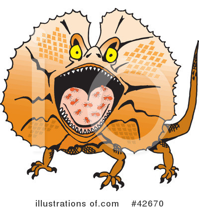 Frill Lizard Clipart #42670 by Dennis Holmes Designs