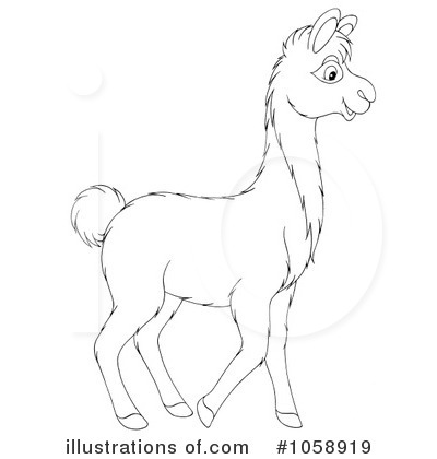 Royalty-Free (RF) Llama Clipart Illustration by Alex Bannykh - Stock Sample #1058919
