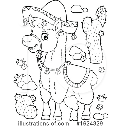 Royalty-Free (RF) Llama Clipart Illustration by visekart - Stock Sample #1624329